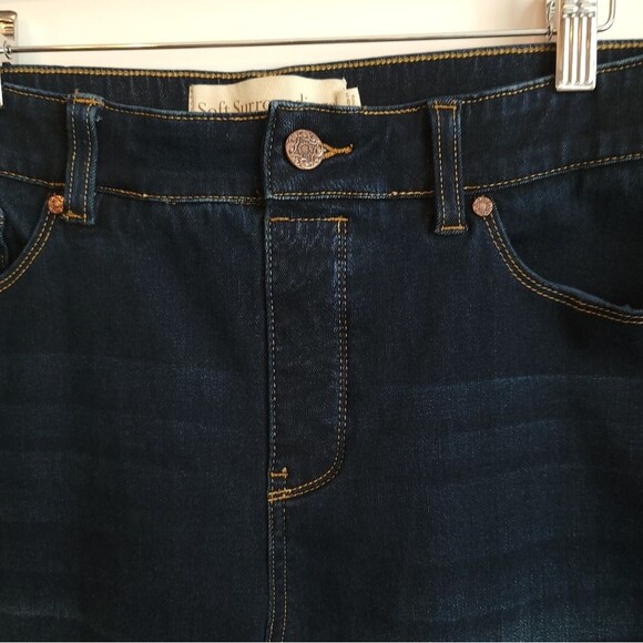 Soft Surroundings Relaxed Straight Jeans Dark Wash Pull-On Stretchy Large - Picture 5 of 16